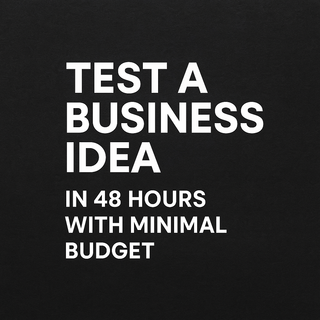 How to Test a Business Idea in 48 Hours with Minimal Budget