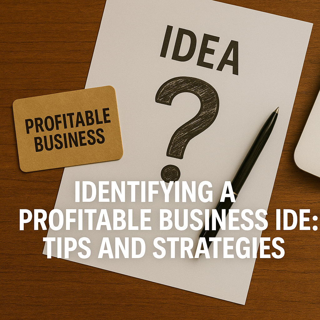Identifying a profitable business idea: Tips and strategies Identifying a profitable business idea: Tips and strategies