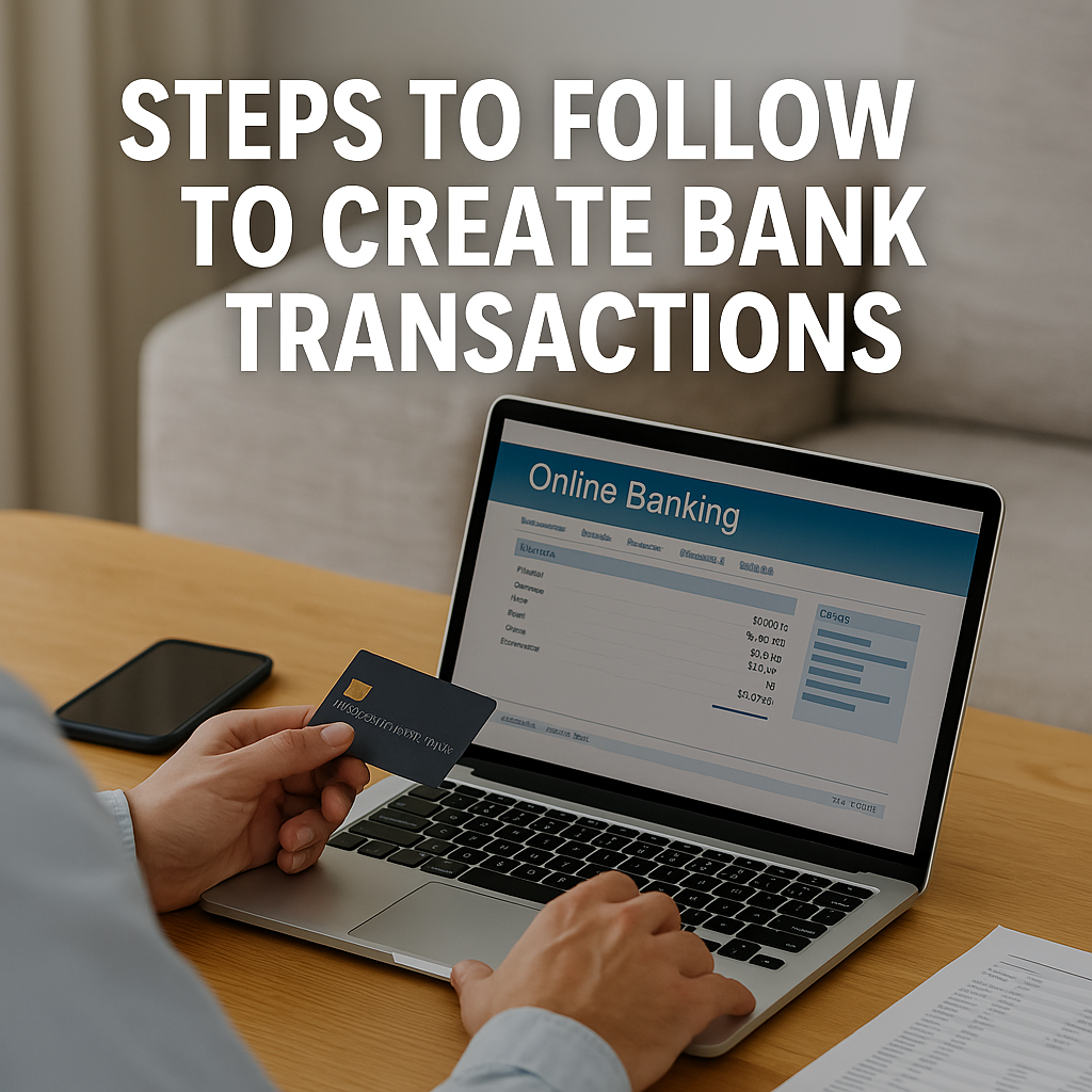 Steps to follow to create bank transactions